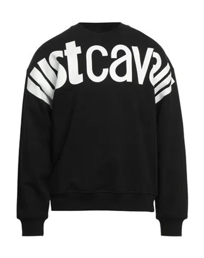 Just Cavalli Man Sweatshirt Black Size Xxl Cotton, Elastane