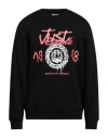 Just Cavalli Man Sweatshirt Black Size Xxl Cotton, Elastane In Black