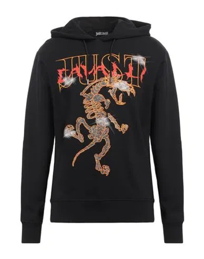Just Cavalli Man Sweatshirt Black Size M Cotton, Elastane