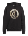 Just Cavalli Man Sweatshirt Black Size Xl Cotton In Brown