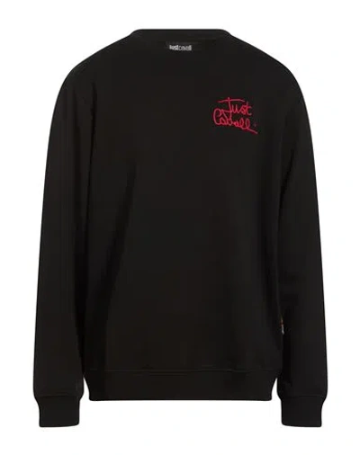 Just Cavalli Man Sweatshirt Black Size Xl Cotton