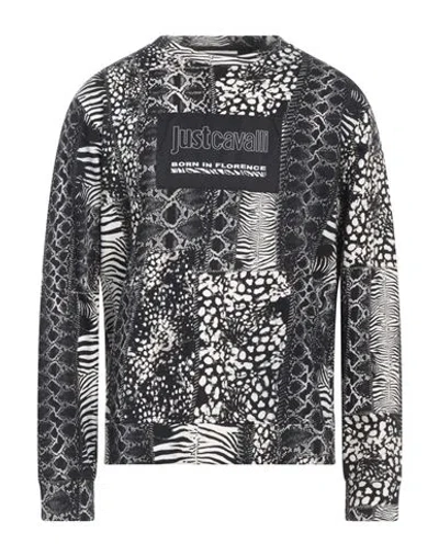 Just Cavalli Man Sweatshirt Black Size Xl Cotton