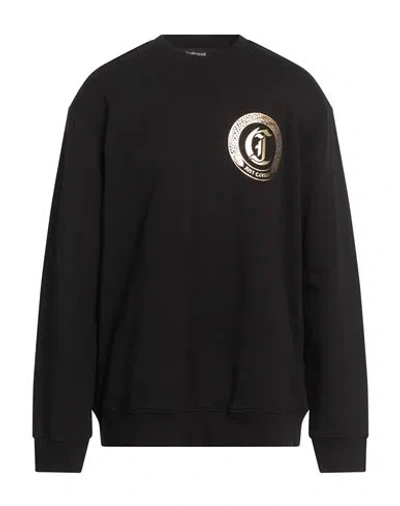 JUST CAVALLI JUST CAVALLI MAN SWEATSHIRT BLACK SIZE XL COTTON, ELASTANE