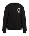 Just Cavalli Man Sweatshirt Black Size Xl Cotton, Elastane