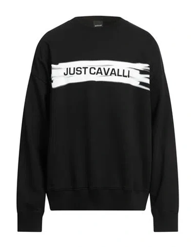 Just Cavalli Man Sweatshirt Black Size Xl Cotton