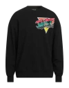 Just Cavalli Man Sweatshirt Black Size Xxl Cotton In Black