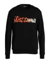 Just Cavalli Man Sweatshirt Black Size Xxl Cotton In Black