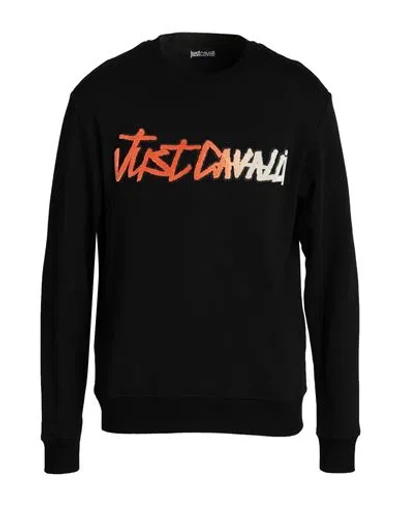 Just Cavalli Man Sweatshirt Black Size Xxl Cotton