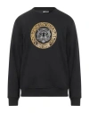 Just Cavalli Man Sweatshirt Black Size Xl Cotton, Elastane In Black