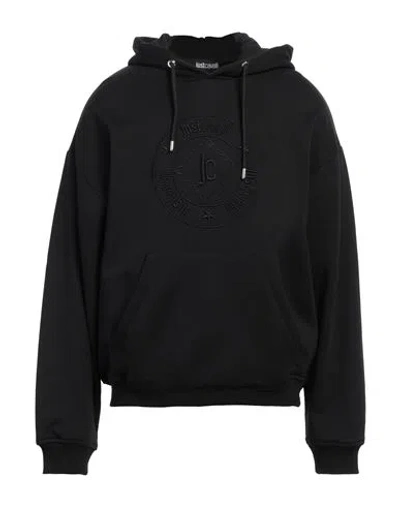 Just Cavalli Man Sweatshirt Black Size Xl Cotton, Elastane