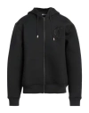 Just Cavalli Man Sweatshirt Black Size Xxl Polyester, Elastane In Green