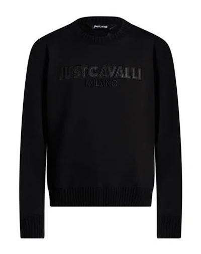 Just Cavalli Man Sweatshirt Black Size Xxl Wool, Polyamide, Cotton