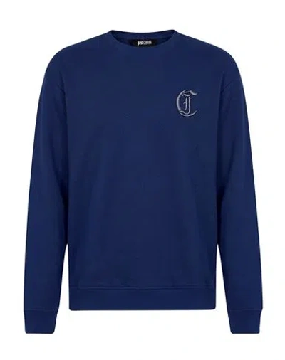 Just Cavalli Man Sweatshirt Blue Size Xxl Cotton