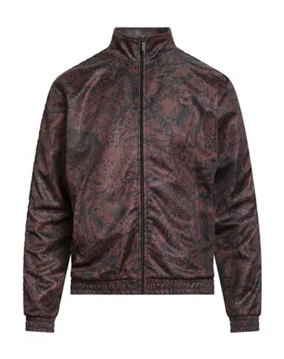 Just Cavalli Man Sweatshirt Brown Size 3xl Polyester, Elastane, Cotton
