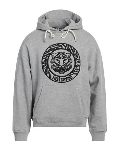 Just Cavalli Man Sweatshirt Grey Size M Cotton, Elastane In Gray