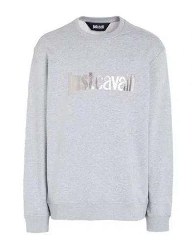 Just Cavalli Man Sweatshirt Grey Size Xxl Cotton In Blue
