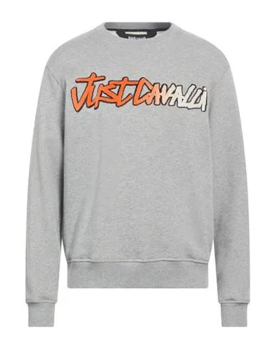 Just Cavalli Man Sweatshirt Grey Size Xxl Cotton In Gray