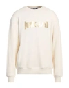 Just Cavalli Man Sweatshirt Ivory Size Xl Cotton In White