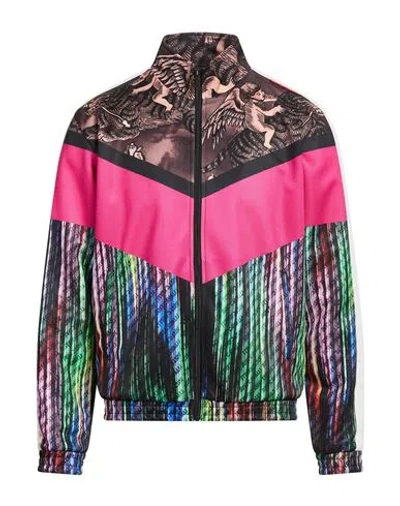 Just Cavalli Man Sweatshirt Magenta Size M Polyester In Multi