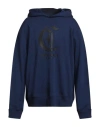 Just Cavalli Man Sweatshirt Navy Size 3xl Cotton In Blue
