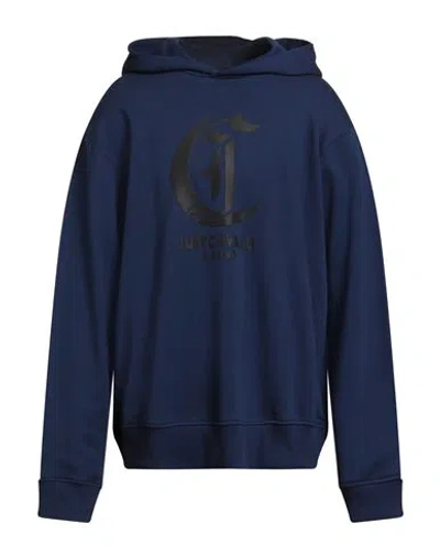 Just Cavalli Man Sweatshirt Navy Size 3xl Cotton In Blue