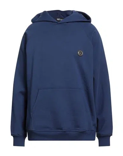 Just Cavalli Man Sweatshirt Navy Size 3xl Cotton In Blue