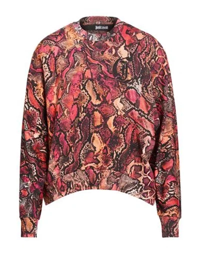 Just Cavalli Man Sweatshirt Red Size M Cotton, Elastane In Multi