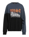 Just Cavalli Man Sweatshirt Slate Blue Size Xl Cotton, Elastane In Blue