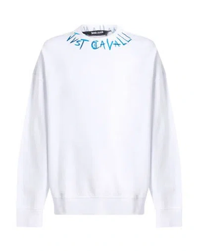 Just Cavalli Man Sweatshirt White Size 3xl Cotton