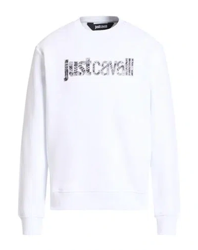 Just Cavalli Man Sweatshirt White Size S Cotton, Elastane