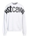 Just Cavalli Man Sweatshirt White Size Xl Cotton, Elastane