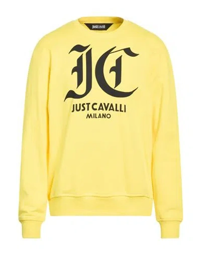 Just Cavalli Man Sweatshirt Yellow Size M Cotton