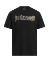 Just Cavalli Man T-shirt Black Size 3xl Cotton In Schwarz