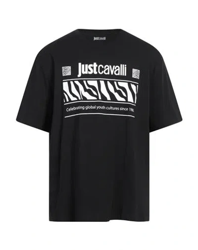 Just Cavalli Man T-shirt Black Size Xl Cotton