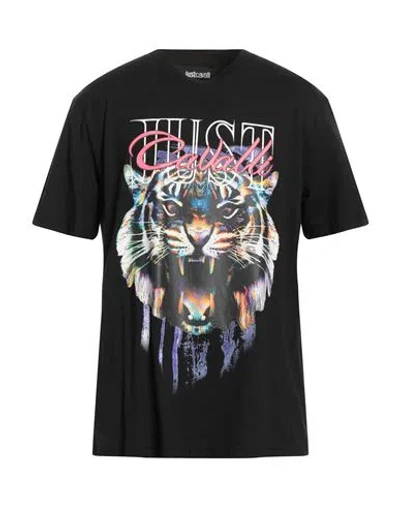 Just Cavalli Man T-shirt Black Size L Cotton