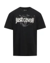 Just Cavalli Man T-shirt Black Size L Cotton In Black