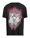 Just Cavalli Man T-shirt Black Size 3xl Cotton In Black