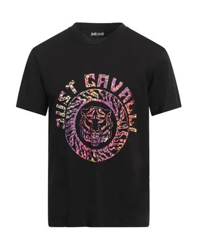 Just Cavalli Man T-shirt Black Size L Cotton