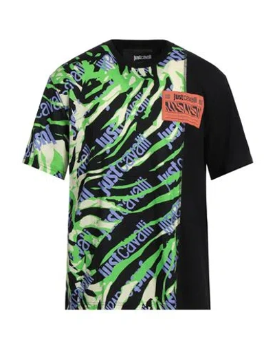 Just Cavalli Man T-shirt Black Size M Cotton