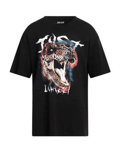 Just Cavalli Man T-shirt Black Size M Cotton