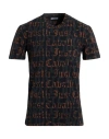 Just Cavalli Man T-shirt Black Size M Cotton, Elastane In Black