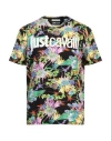 Just Cavalli Man T-shirt Black Size Xl Cotton In Black