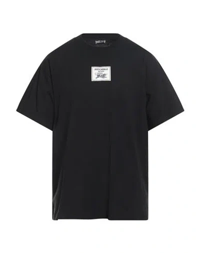Just Cavalli Man T-shirt Black Size Xxl Cotton