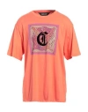 Just Cavalli Man T-shirt Coral Size Xxl Cotton In Red