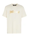 Just Cavalli Man T-shirt Ivory Size Xxl Cotton In White