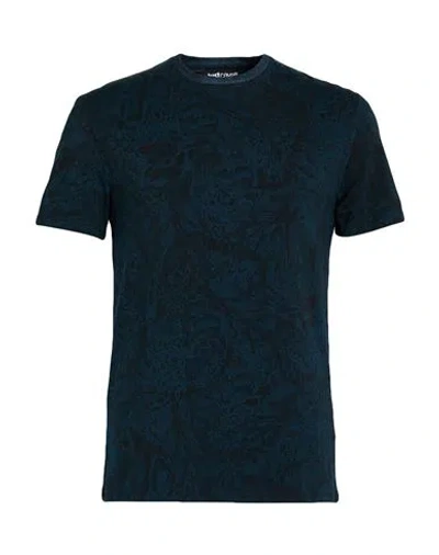 Just Cavalli Man T-shirt Midnight Blue Size Xxl Cotton, Elastane