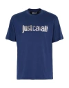 Just Cavalli Man T-shirt Navy Size Xl Cotton In Blue