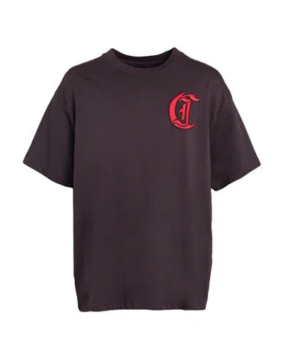 Just Cavalli Man T-shirt Plum Size Xxl Cotton In Purple