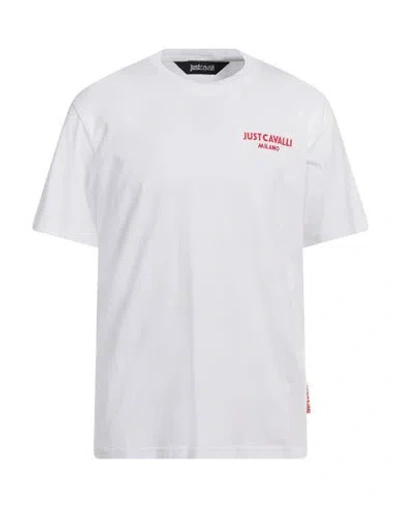 Just Cavalli Man T-shirt White Size 3xl Cotton