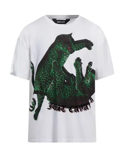 Just Cavalli Man T-shirt White Size 3xl Cotton